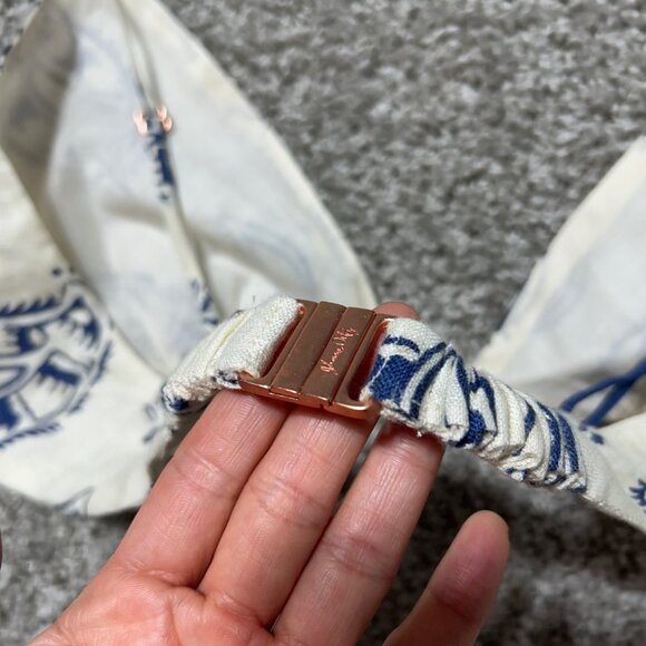 Johanna Ortiz Womens Sz 12 White Afternoon in Fez Linen Crop Bralette Top Cream - Picture 9 of 12